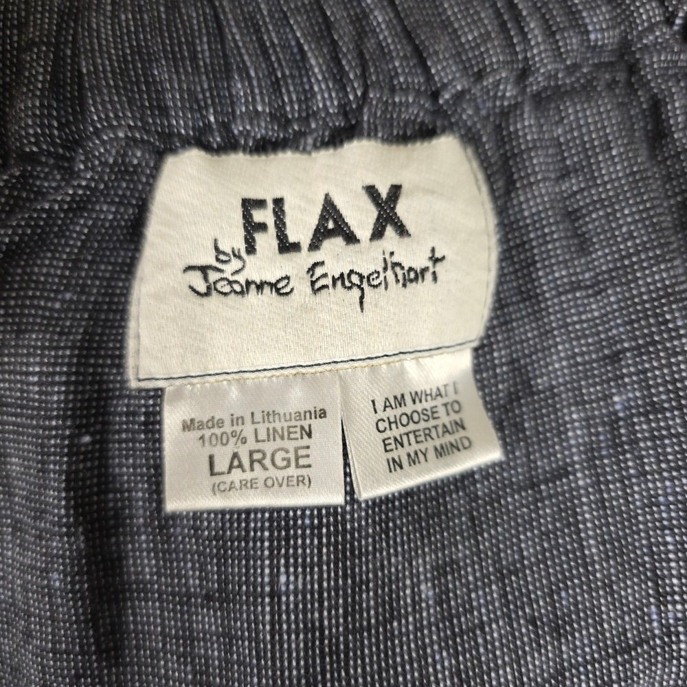 Vintage FLAX by Jeanne Engelhart Maxi Skirt L Linen Blue Button Front Lagenlook - Picture 10 of 15